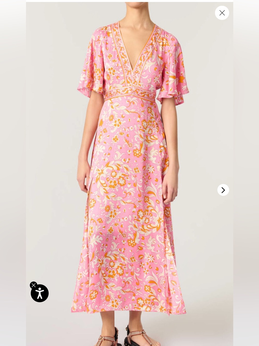 Maje Patterned flowing maxi dress
